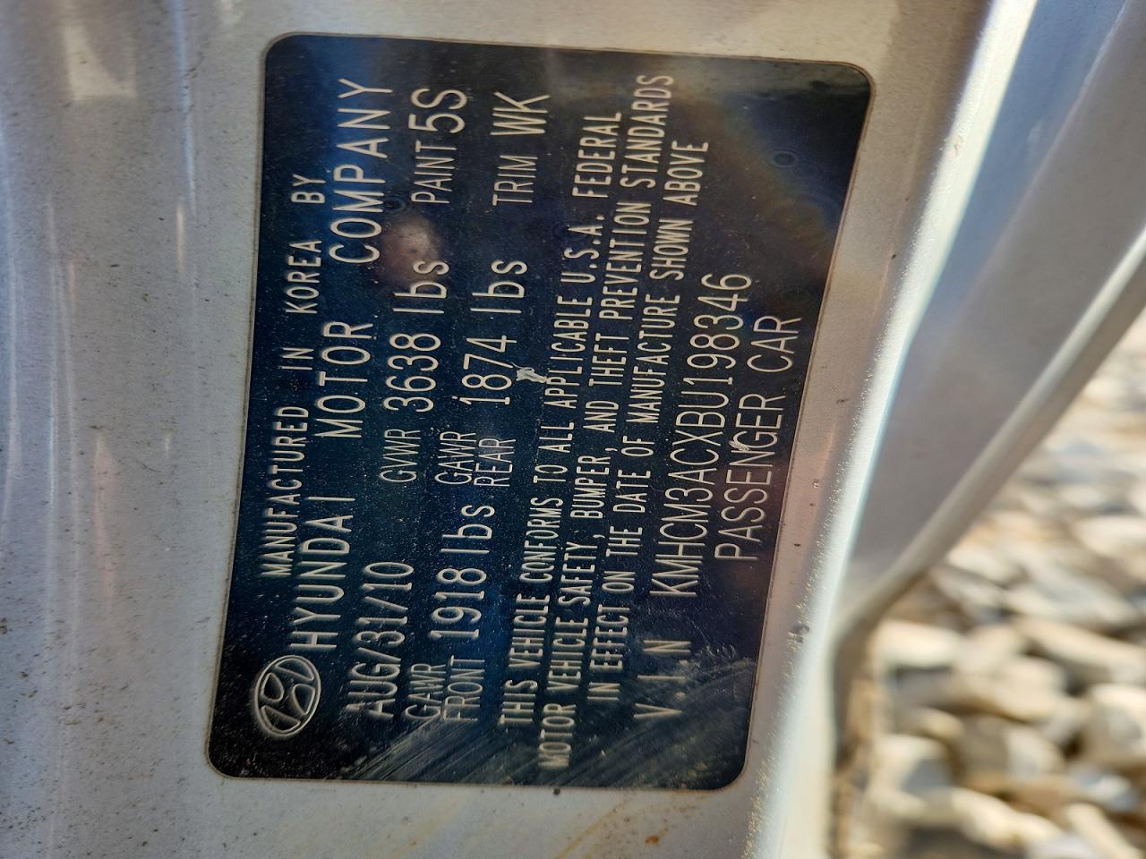 2011 HYUNDAI ACCENT GL photo 27