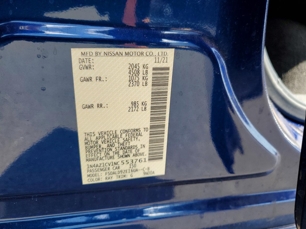 2022 NISSAN LEAF SV photo 37