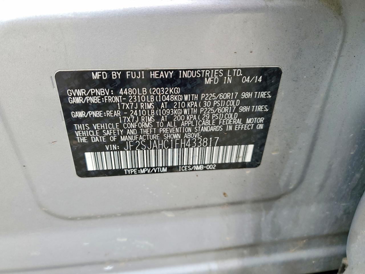 2015 SUBARU FORESTER 2.5I LIMITED photo 12