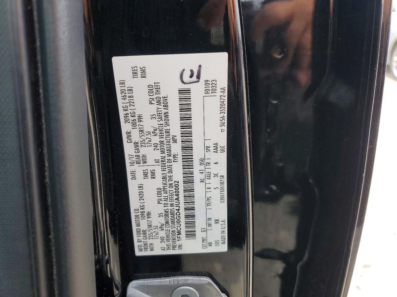 2018 FORD ESCAPE SE photo 37