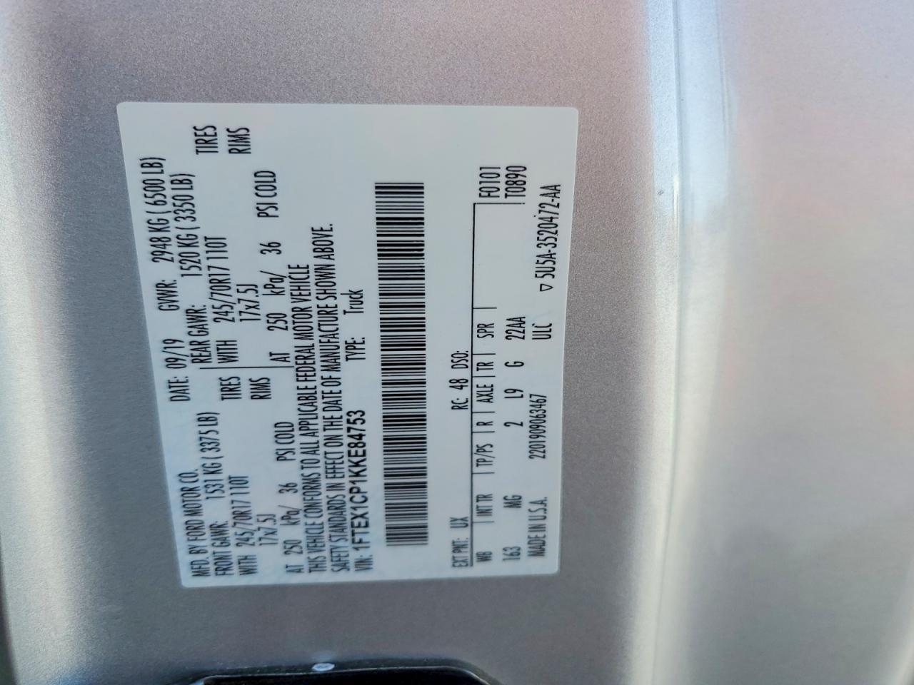 2019 FORD F150 SUPER CAB photo 12