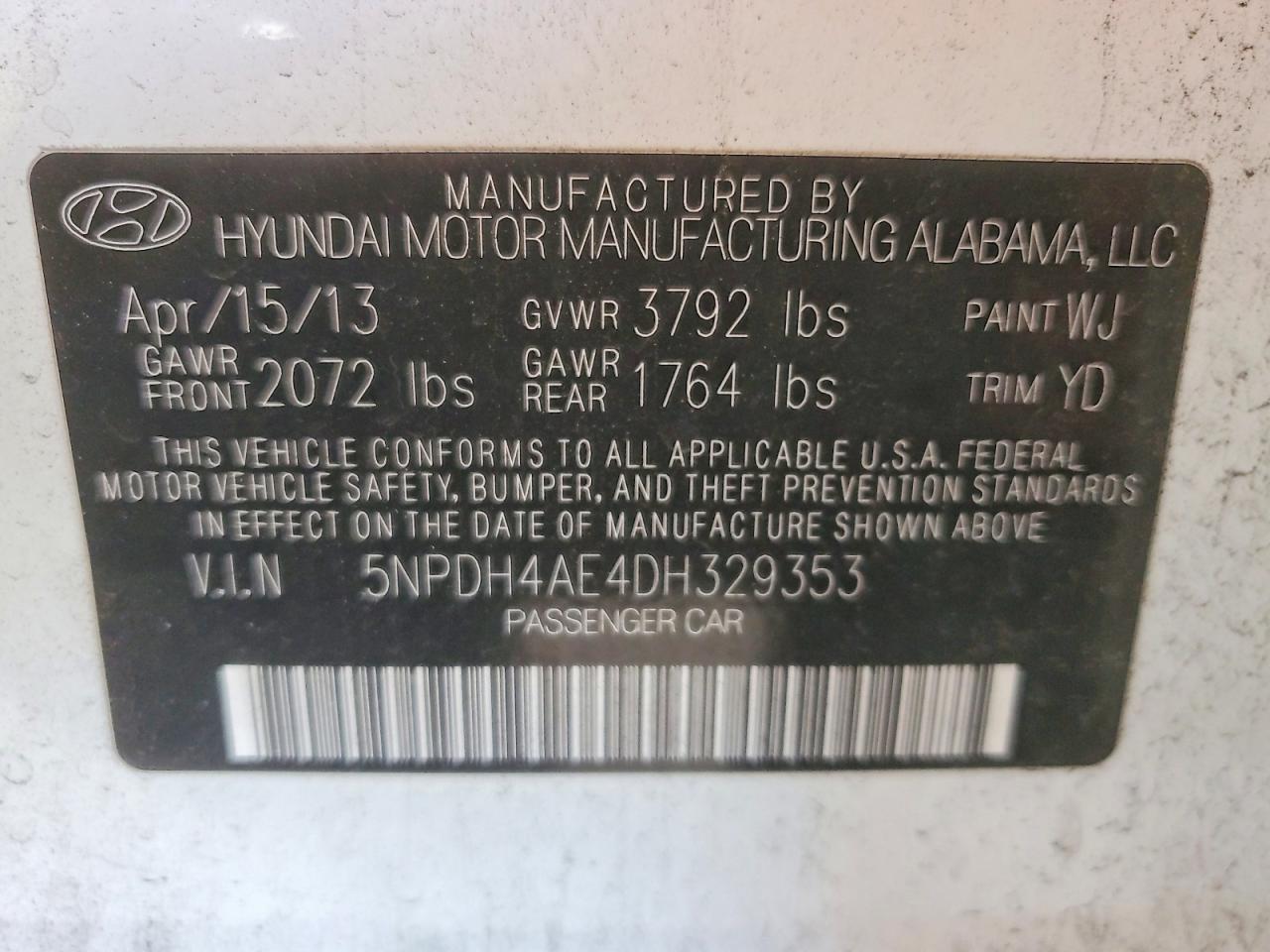 2013 HYUNDAI ELANTRA GLS photo 23