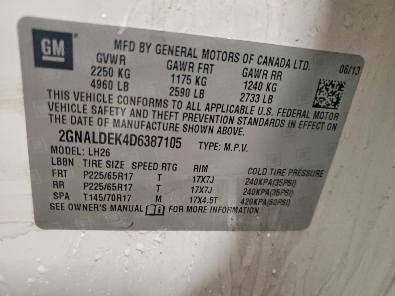 2013 CHEVROLET EQUINOX LT photo 25