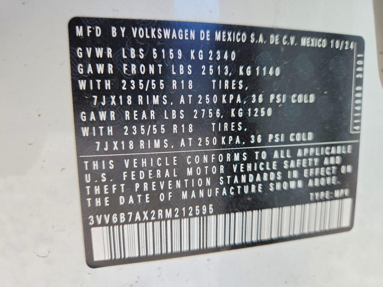 2024 VOLKSWAGEN TIGUAN WOLFSBURG photo 14