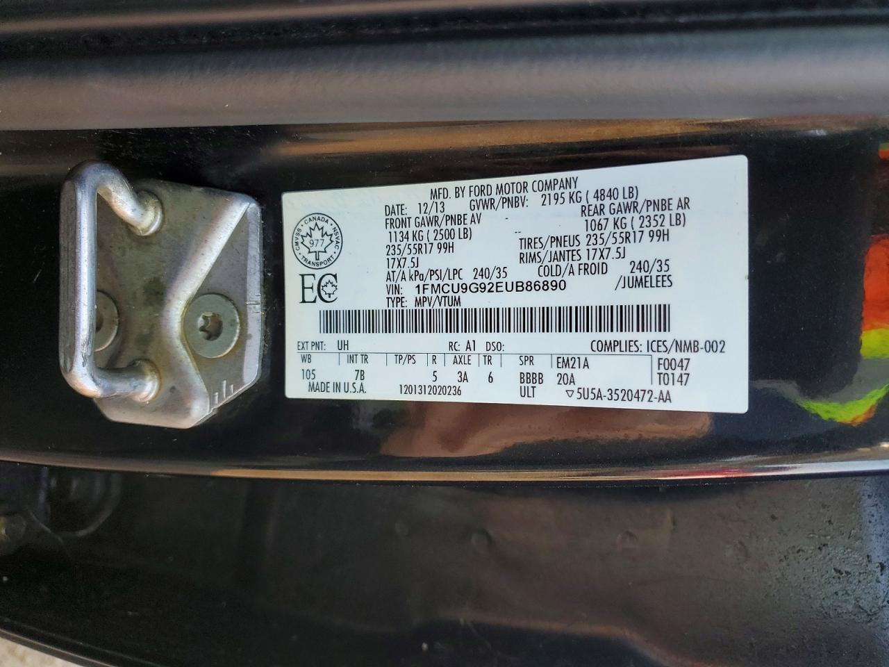 2014 FORD ESCAPE SE photo 14