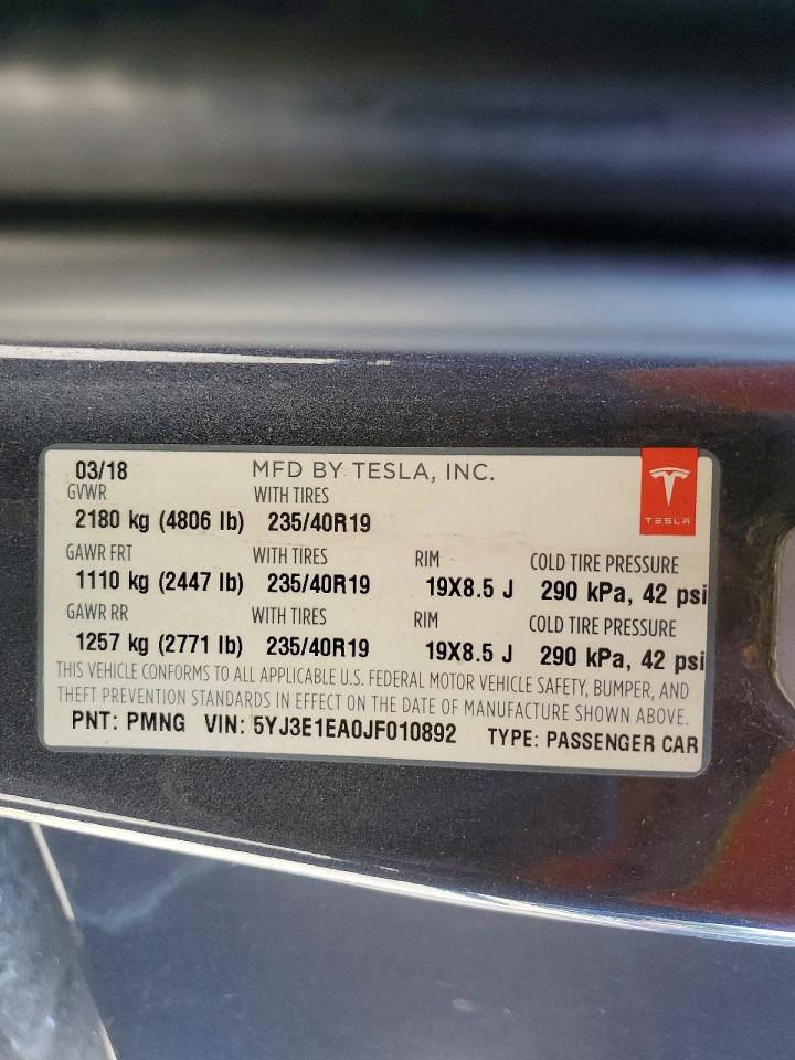 2018 TESLA MODEL 3 photo 12