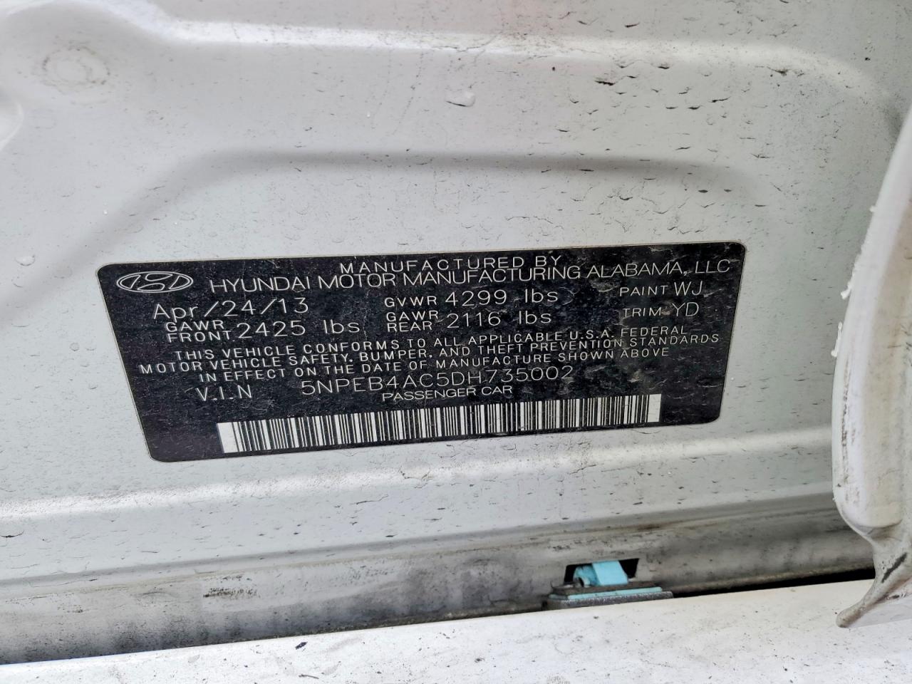 2013 HYUNDAI SONATA GLS photo 12