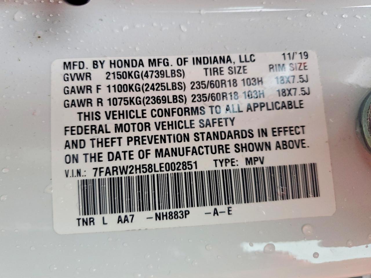 2020 HONDA CR-V EX photo 34