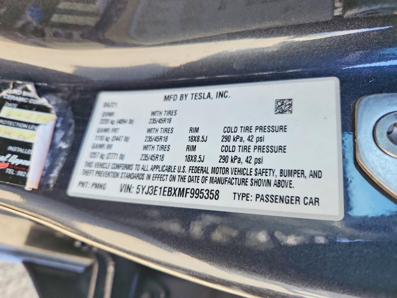 2021 TESLA MODEL 3 photo 23