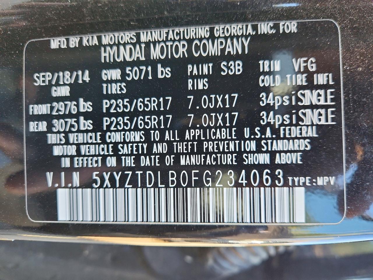2015 HYUNDAI SANTA FE SPORT 2.4L photo 25