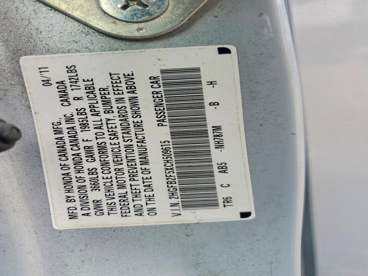 2012 HONDA CIVIC LX photo 23