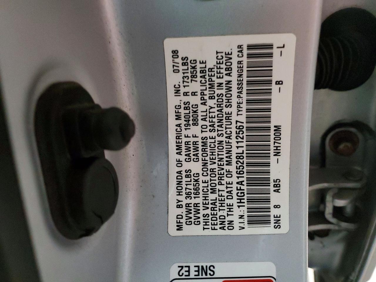 2008 HONDA CIVIC LX photo 25