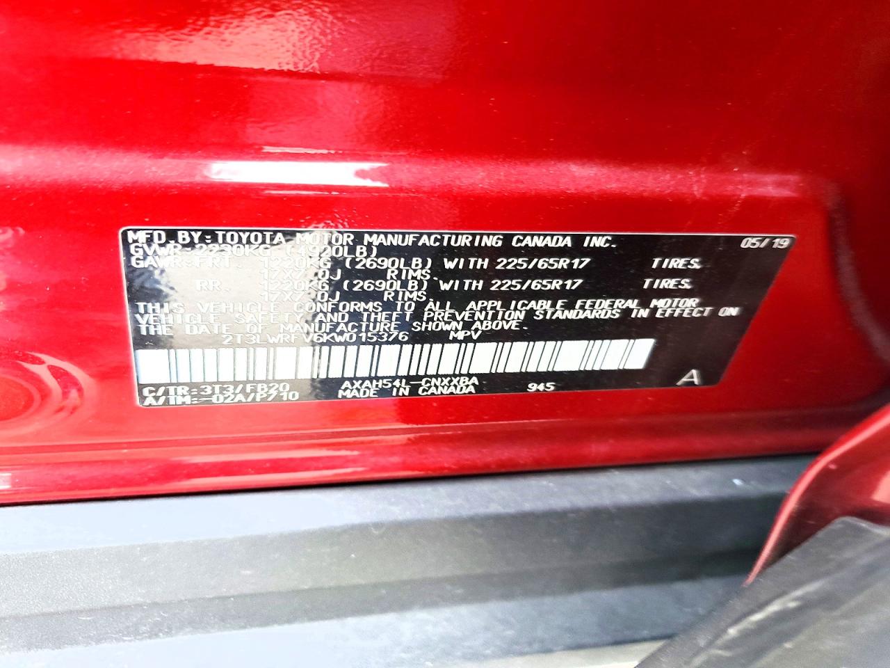 2019 TOYOTA RAV4 LE photo 13