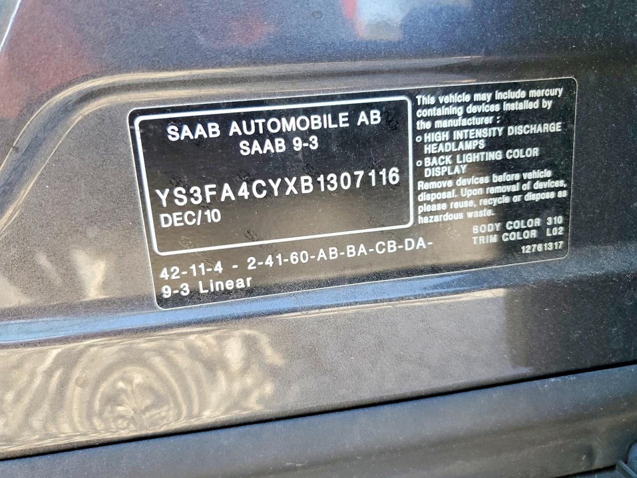 2011 SAAB 9-3 2.0T photo 23