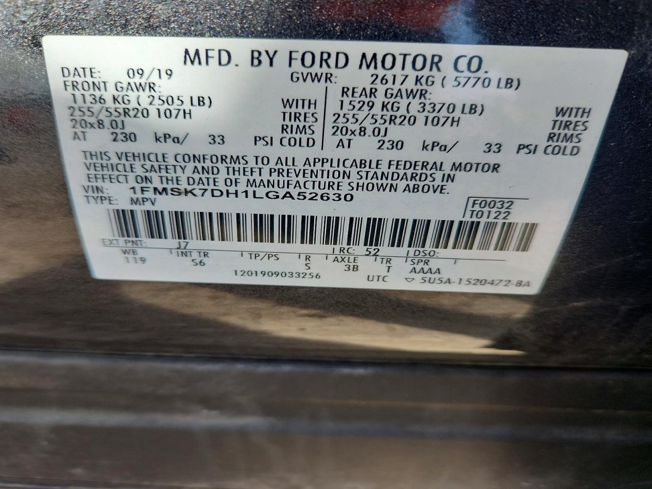 2020 FORD EXPLORER XLT photo 40