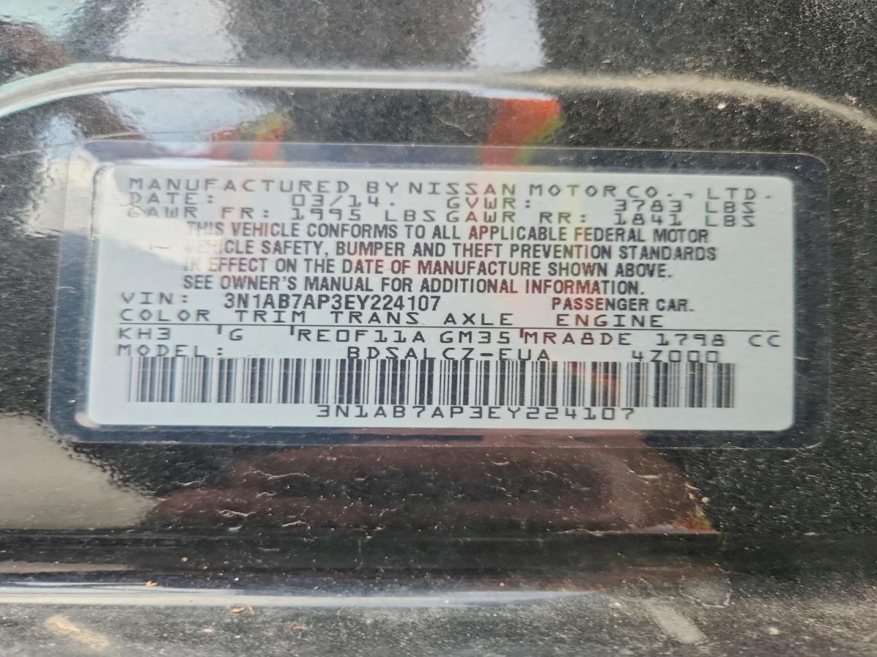 2014 NISSAN SENTRA S photo 12