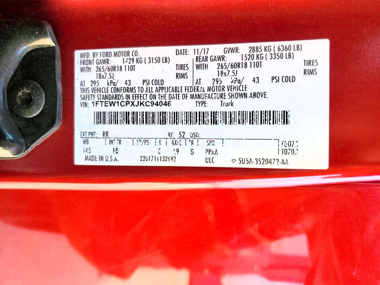 2018 FORD F150 SUPERCREW photo 23
