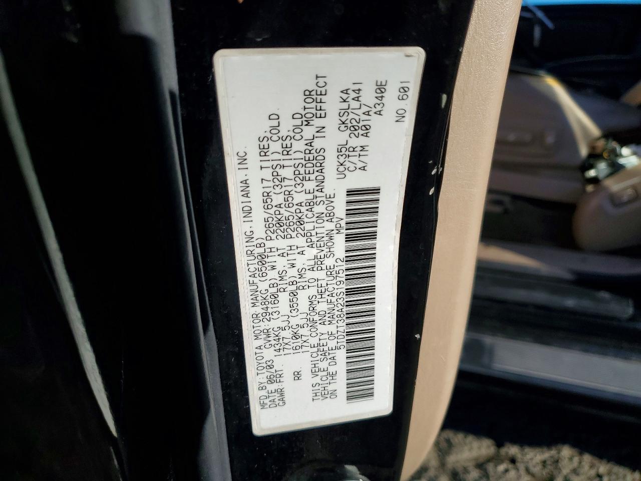 2003 TOYOTA SEQUOIA LIMITED photo 25