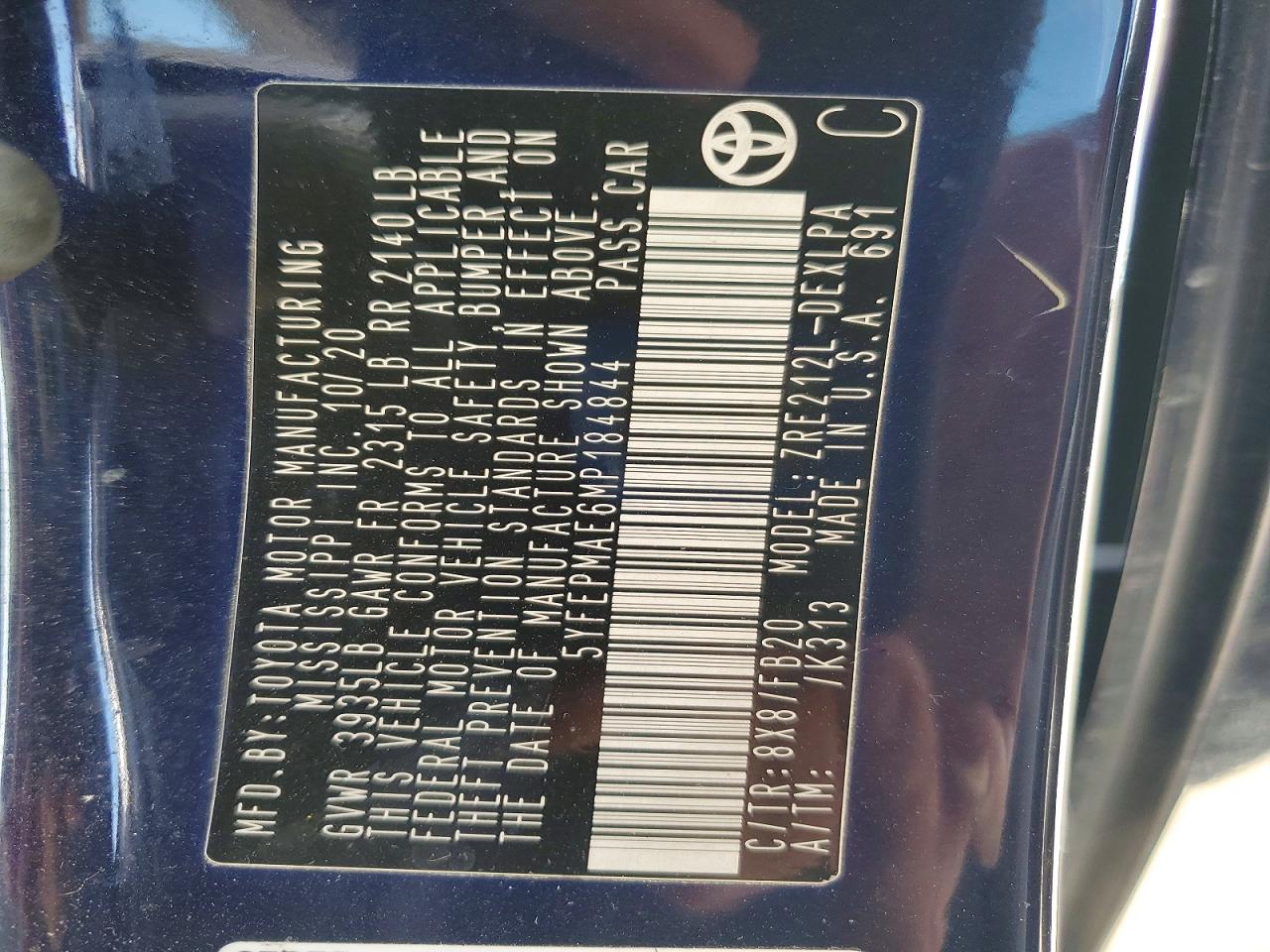 2021 TOYOTA COROLLA LE photo 34