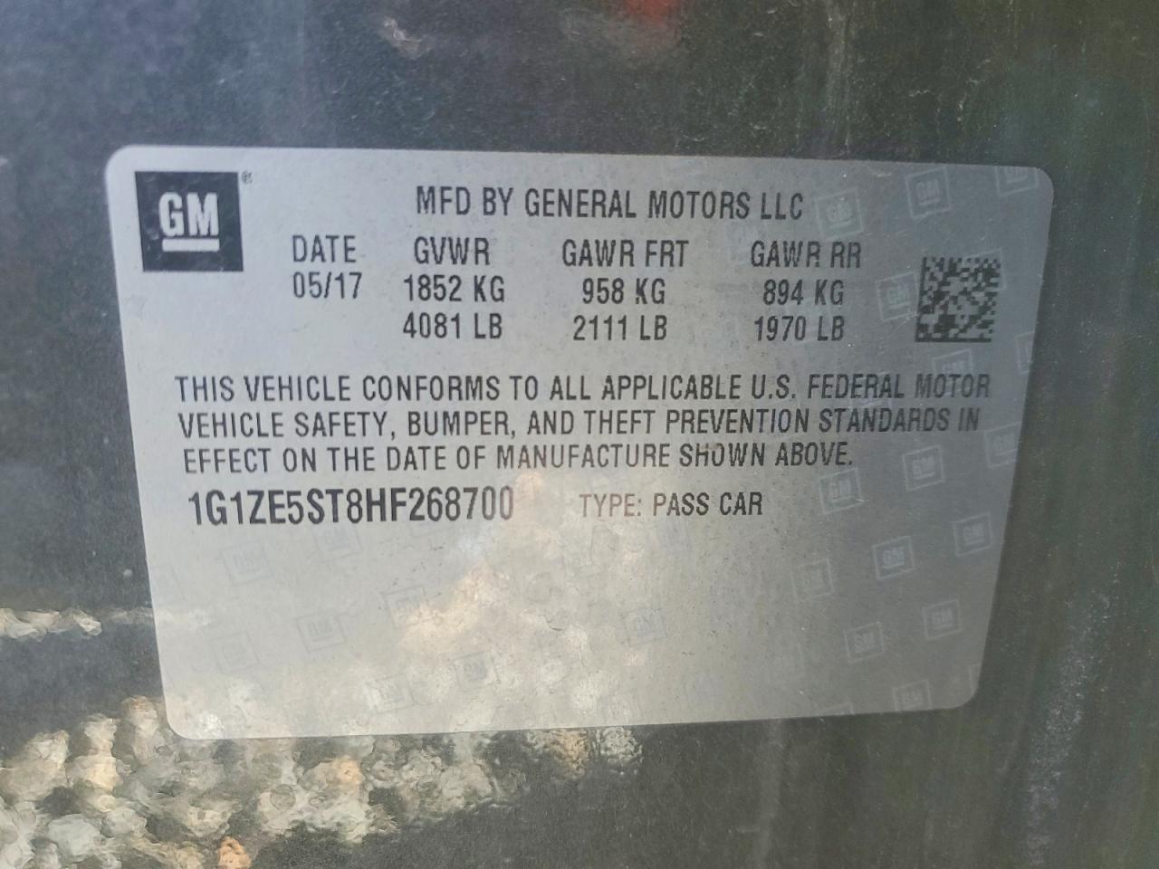 2017 CHEVROLET MALIBU LT photo 23