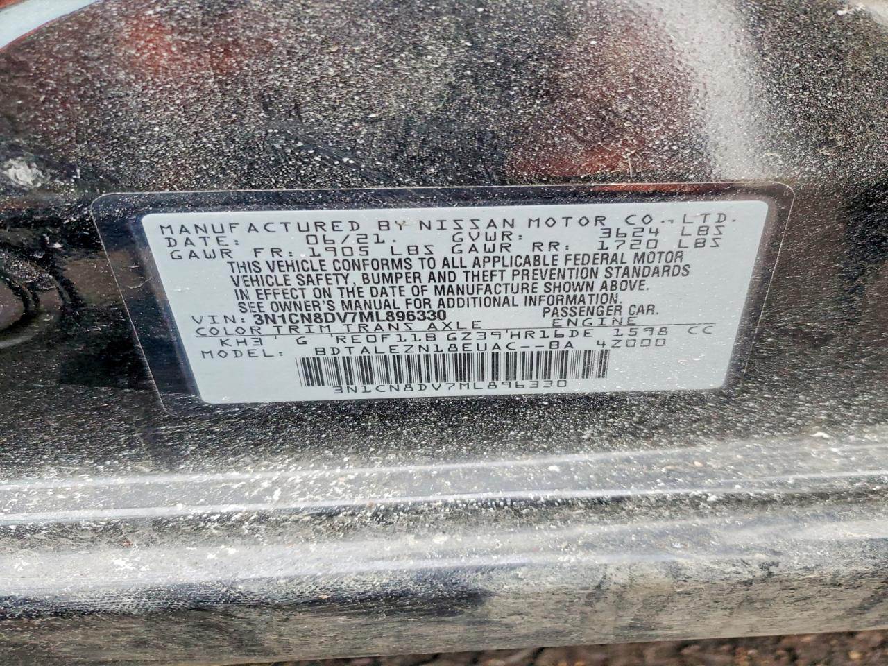 2021 NISSAN VERSA S photo 23
