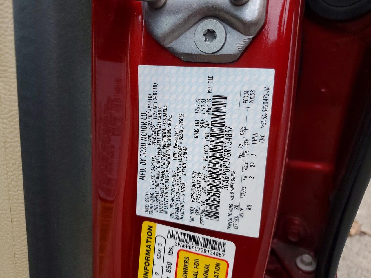 2016 FORD FUSION SE PHEV photo 13