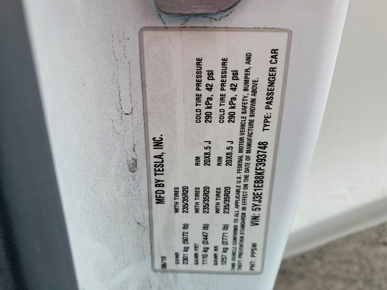 2019 TESLA MODEL 3 photo 23