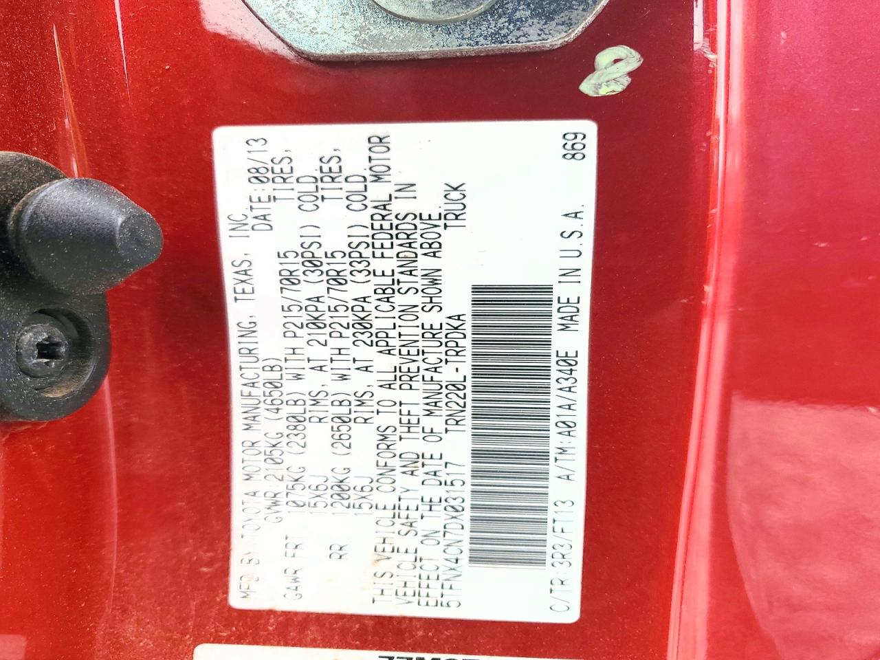 2013 TOYOTA TACOMA BASE photo 12