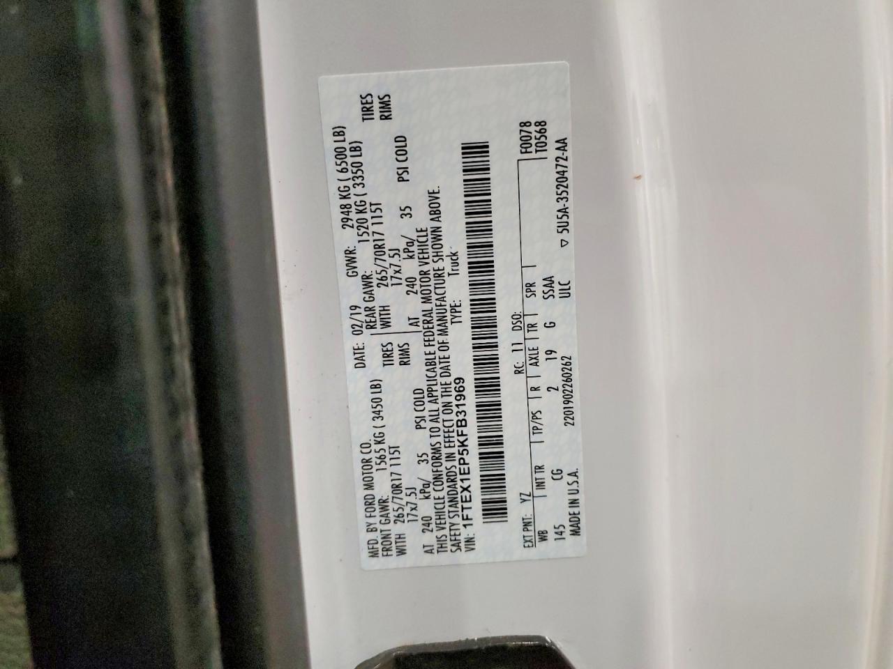 2019 FORD F150 SUPER CAB photo 12