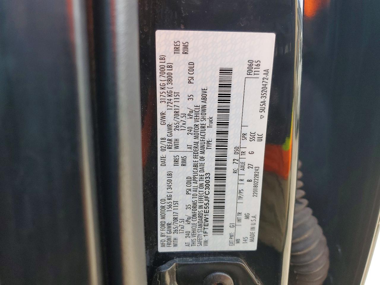 2018 FORD F150 SUPERCREW photo 12