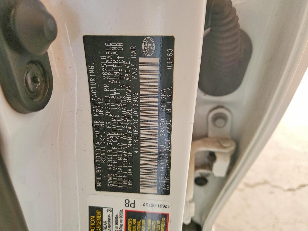 2012 TOYOTA CAMRY SE photo 34