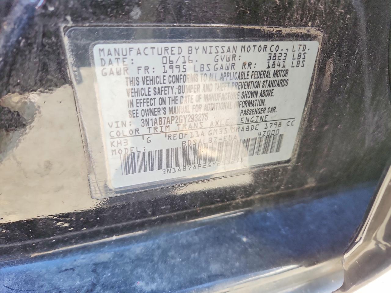2016 NISSAN SENTRA S photo 13