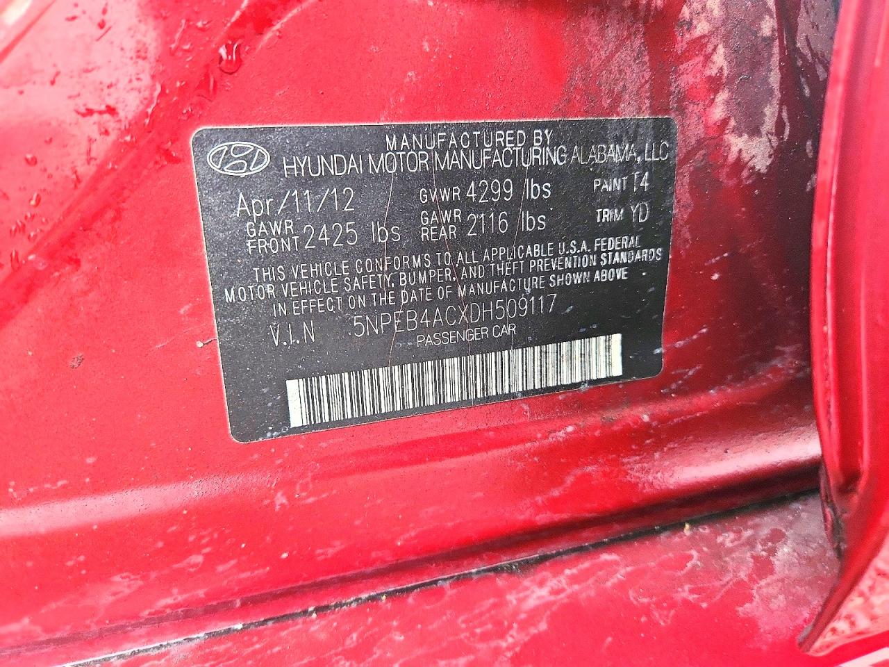 2013 HYUNDAI SONATA GLS photo 13