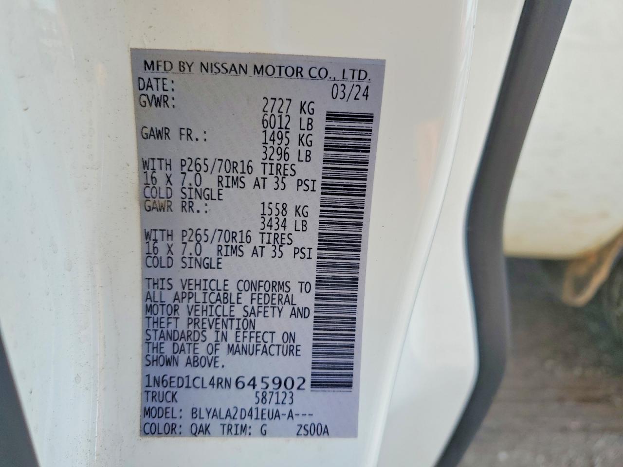 2024 NISSAN FRONTIER S photo 23