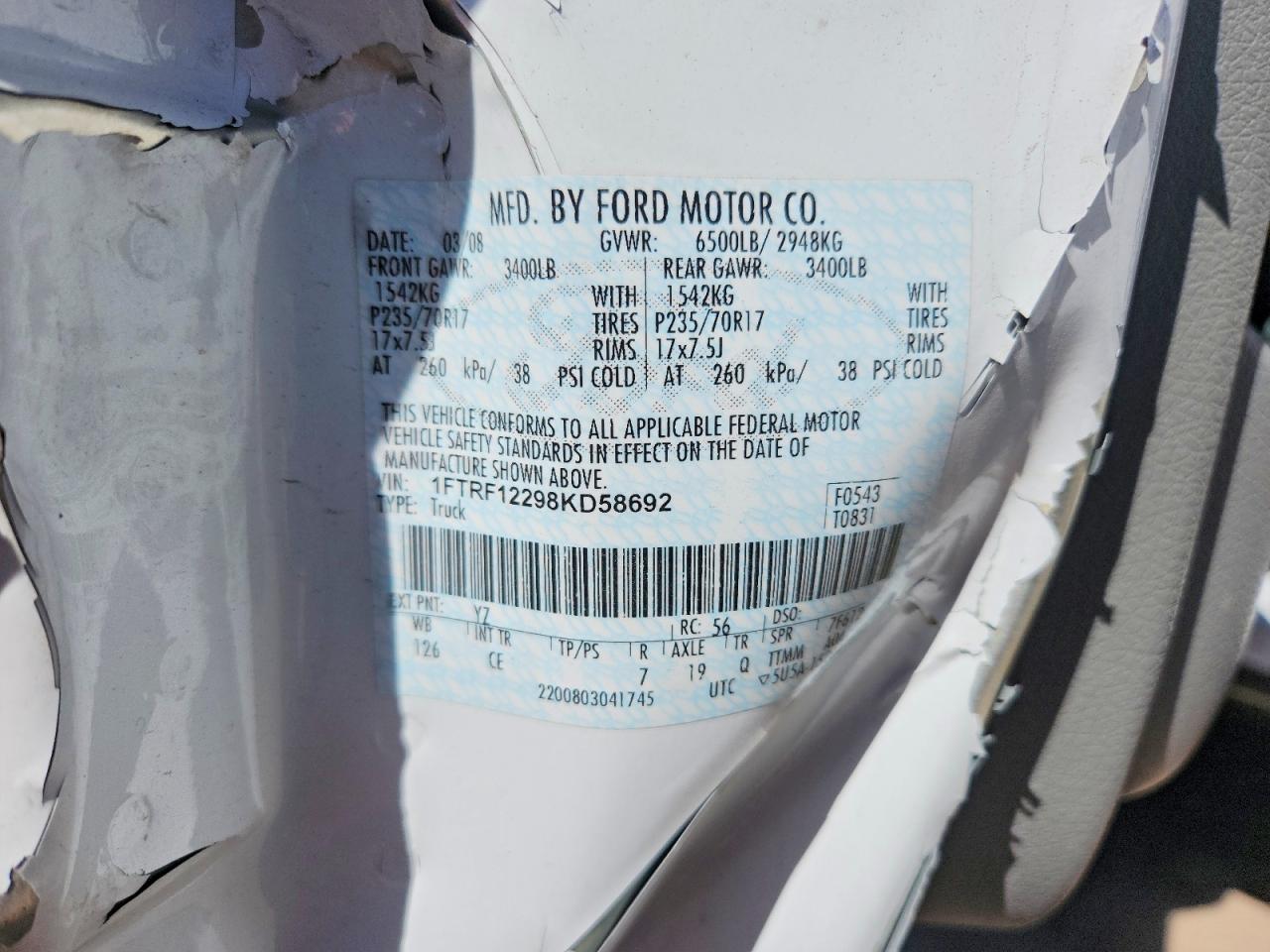 2008 FORD F150 photo 12