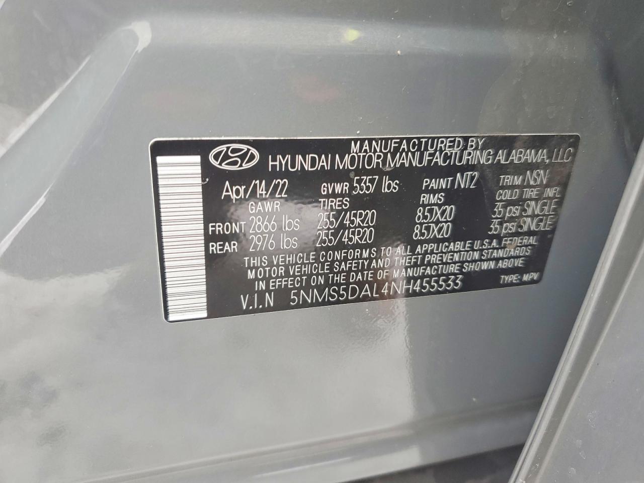 2022 HYUNDAI SANTA FE CALLIGRAPHY photo 37