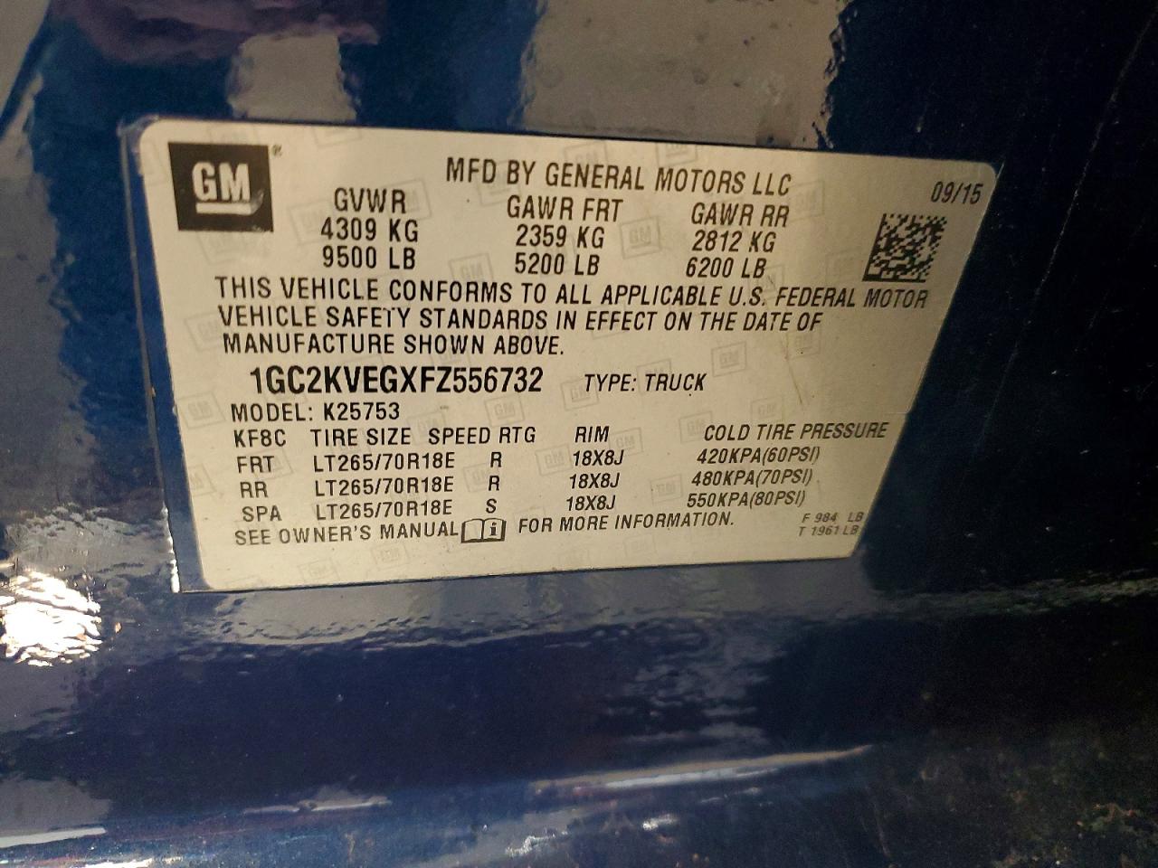 2015 CHEVROLET SILVERADO K2500 HEAVY DUTY LT photo 12