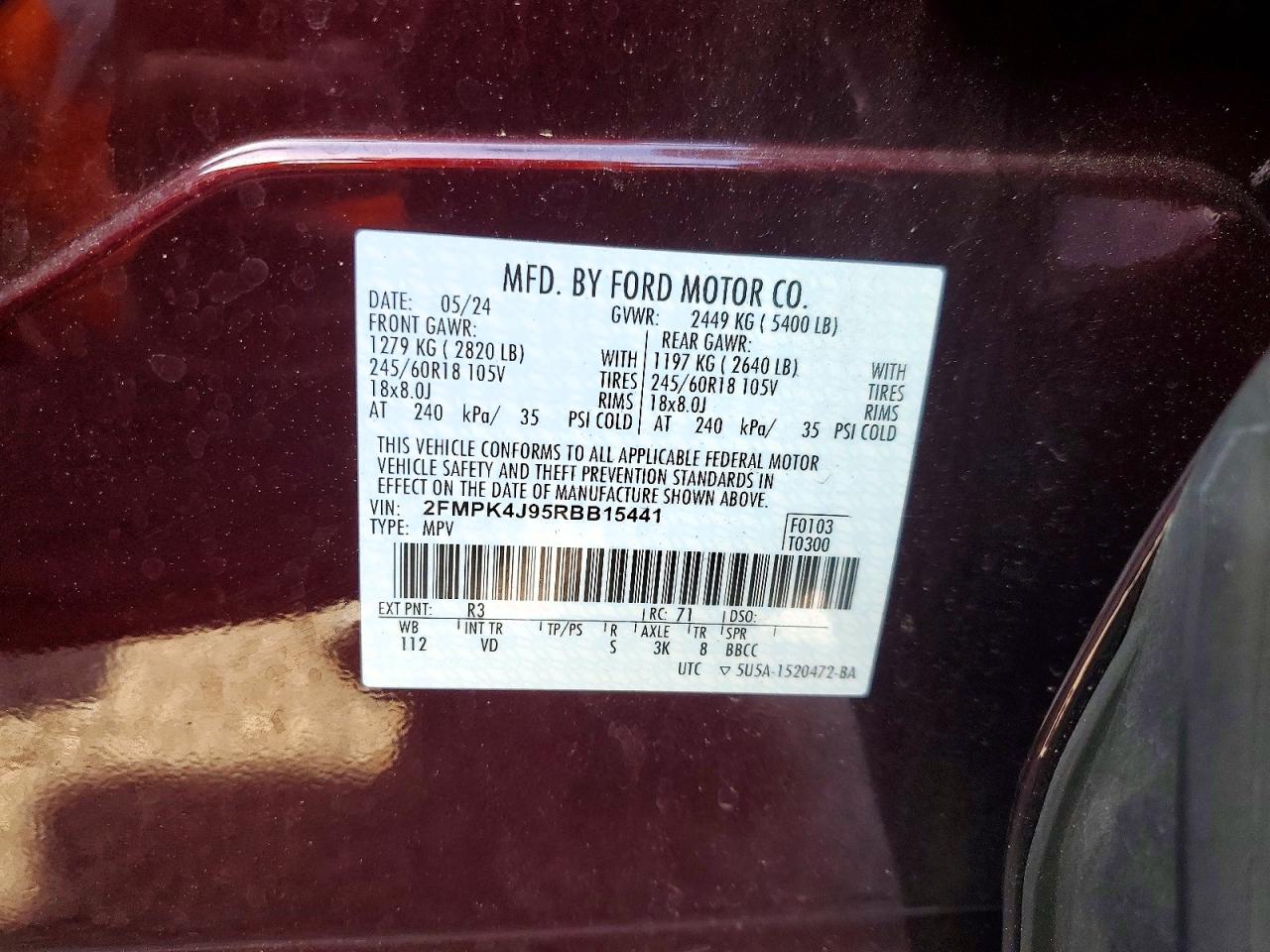 2024 FORD EDGE SEL photo 13