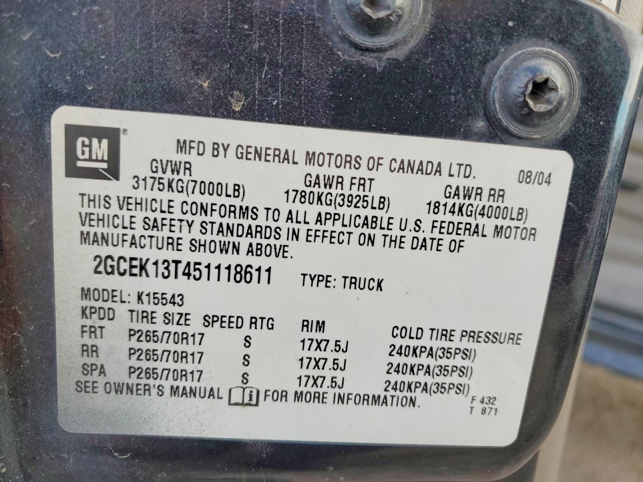 2005 CHEVROLET SILVERADO K1500 photo 23