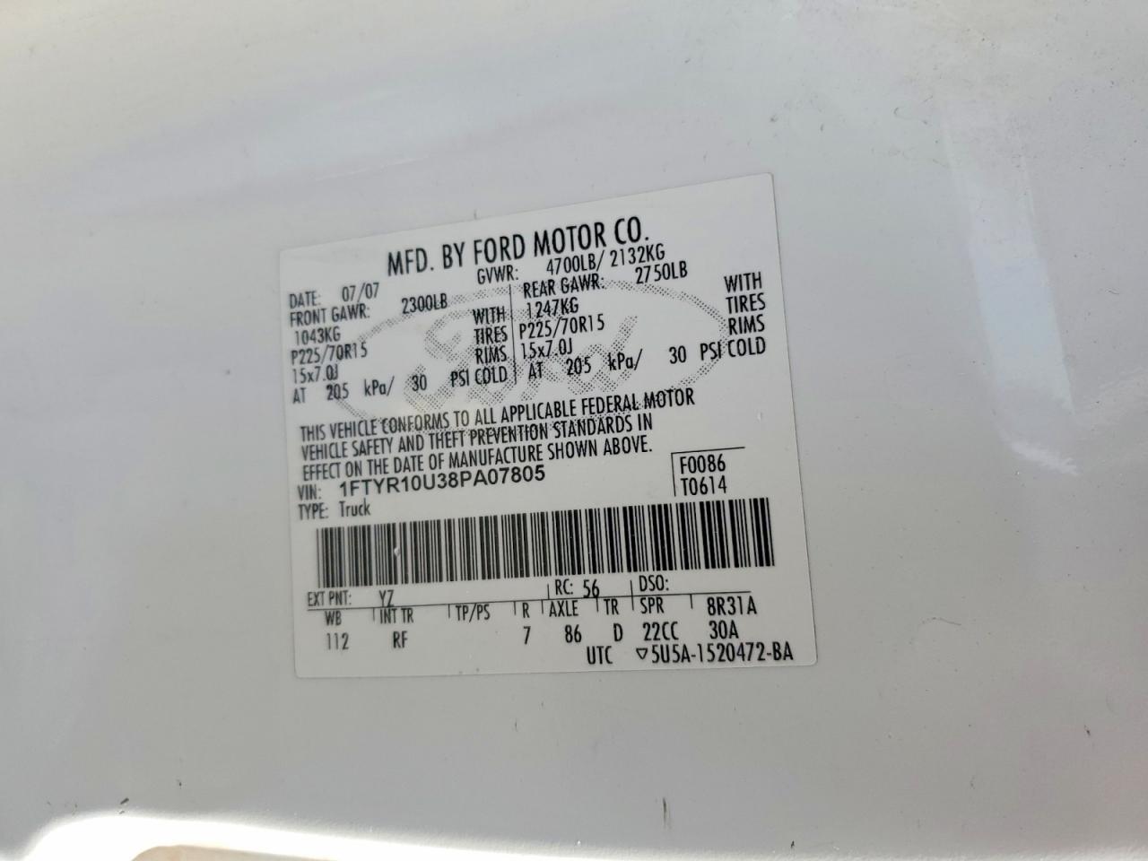 2008 FORD RANGER photo 23
