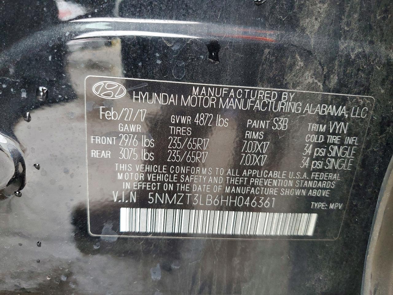 2017 HYUNDAI SANTA FE SPORT 2.4L photo 27