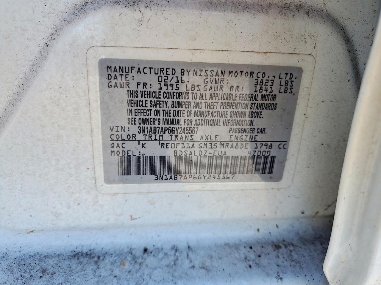 2016 NISSAN SENTRA SV photo 25