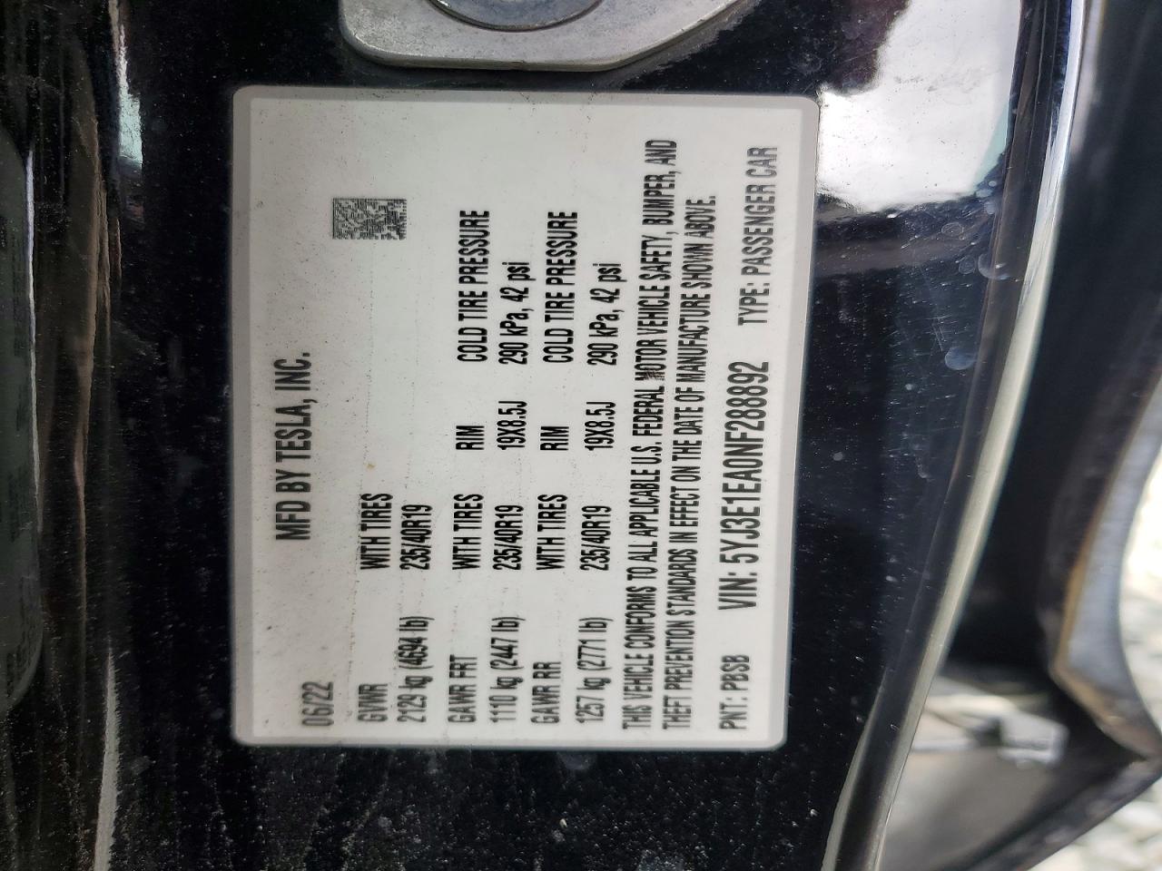 2022 TESLA MODEL 3 photo 12