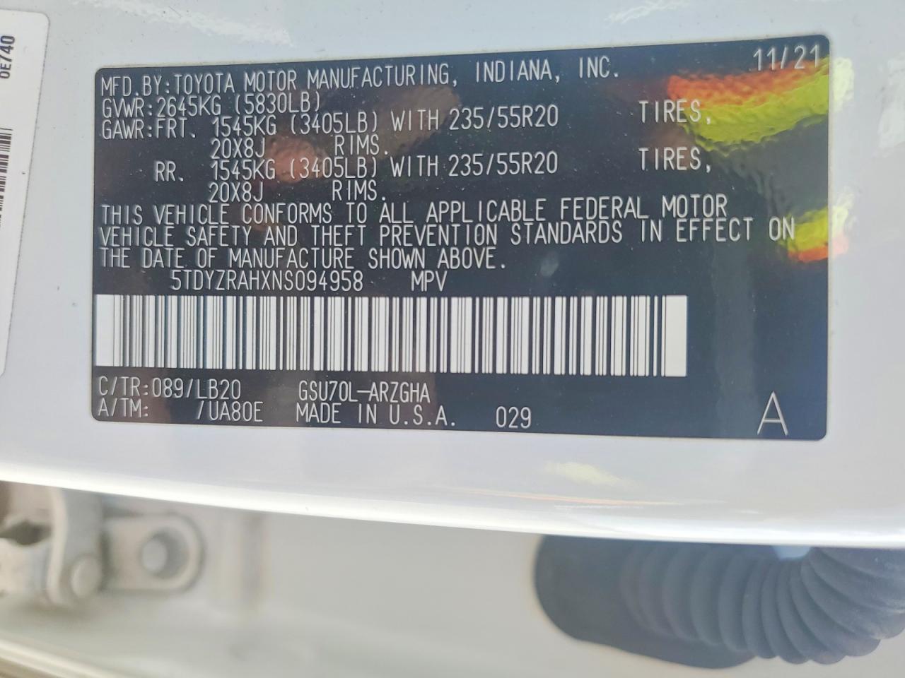 2022 TOYOTA HIGHLANDER LIMITED photo 13