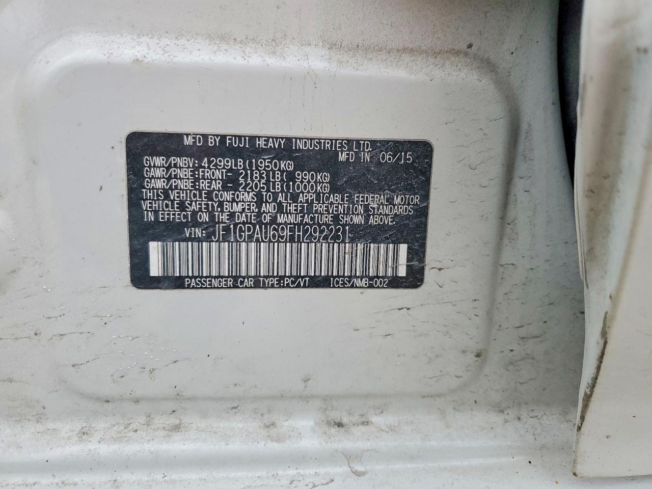 2015 SUBA IMPREZA SPORT photo 12