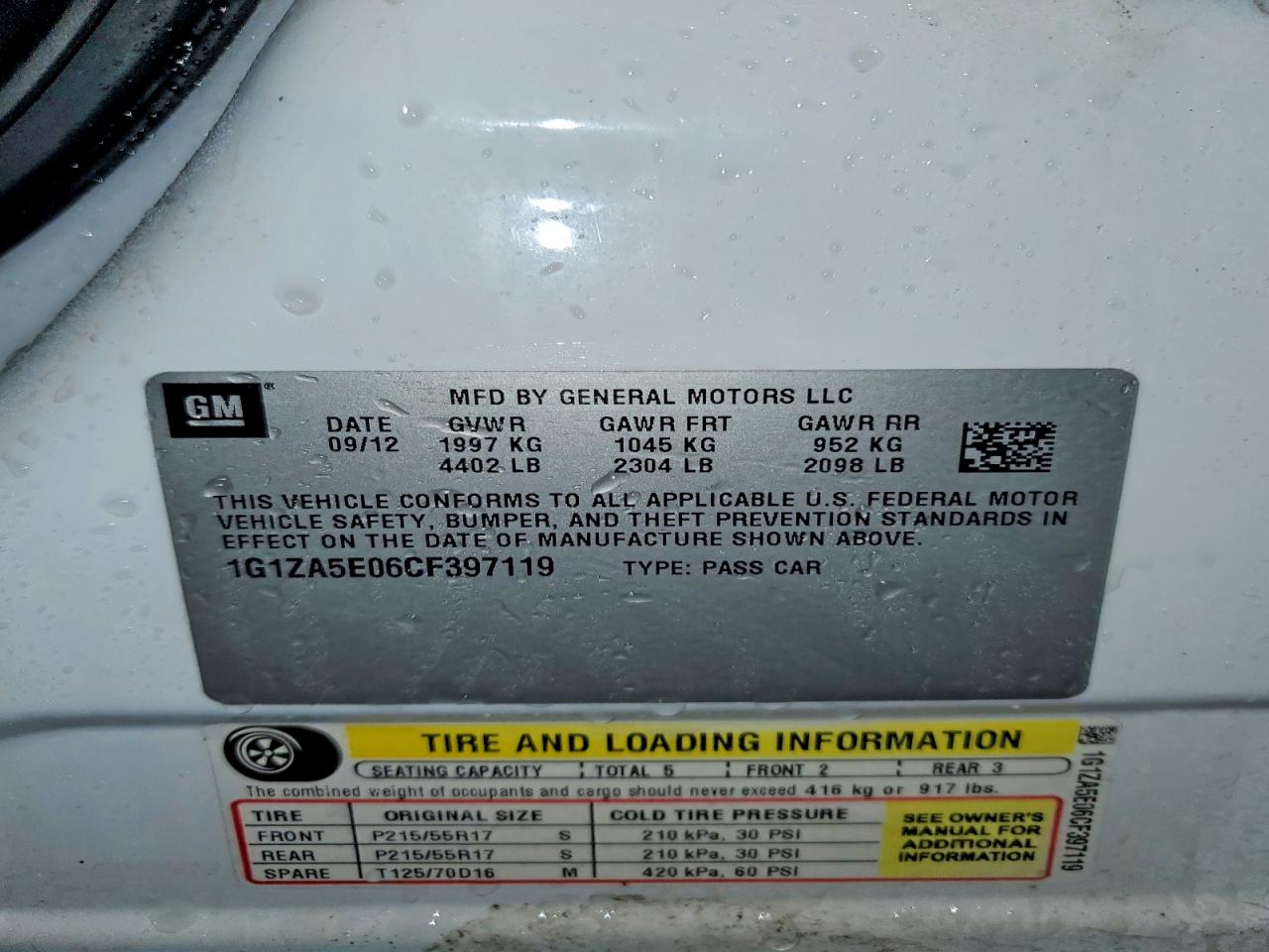 2012 CHEVROLET MALIBU LS photo 13