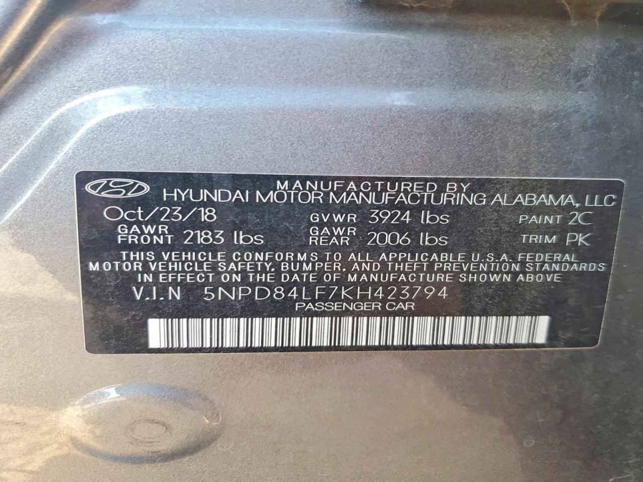 2019 HYUNDAI ELANTRA SEL photo 12