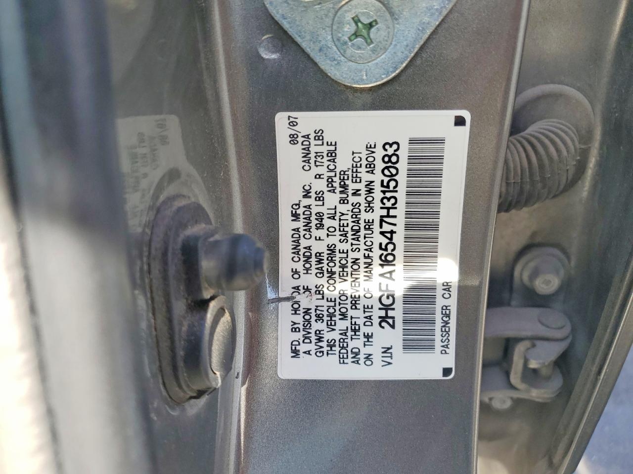 2007 HONDA CIVIC LX photo 37