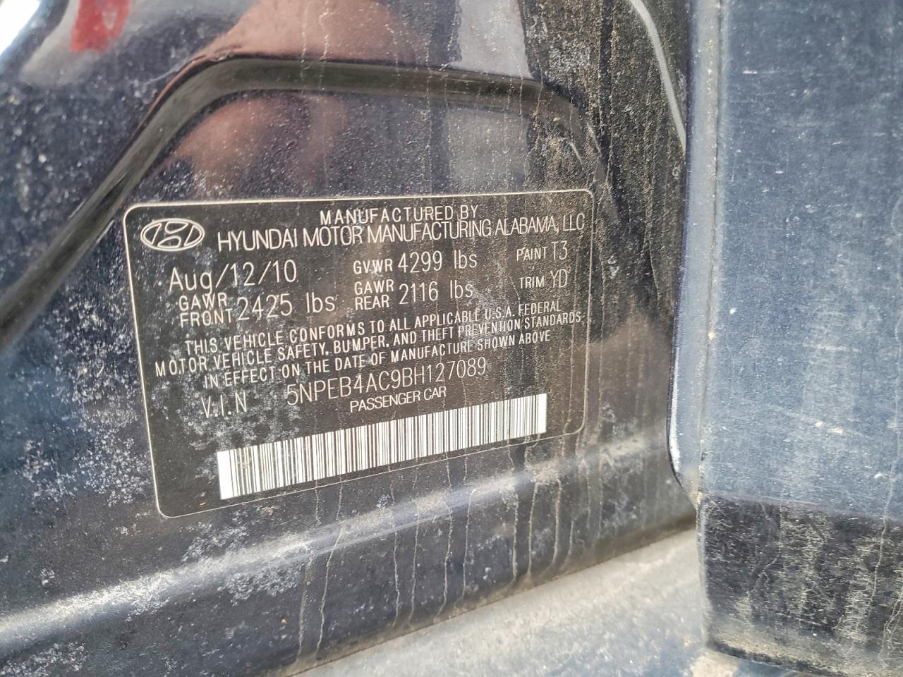 2011 HYUNDAI SONATA GLS photo 23