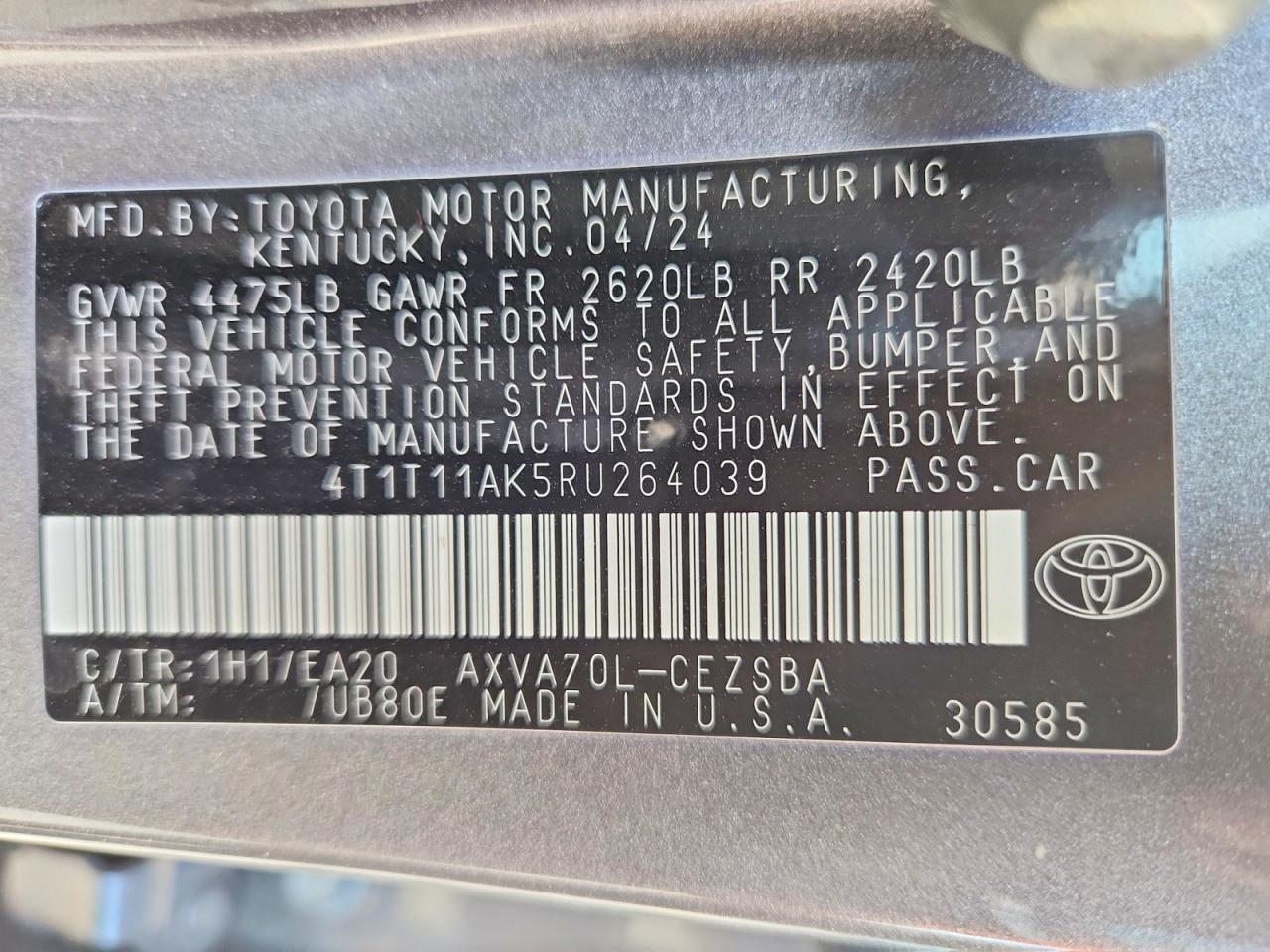 2024 TOYOTA CAMRY SE photo 37